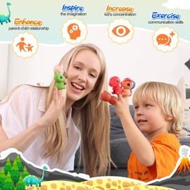 taseyok 2 Pack Remote Control Car for Toddlers, Dinosaur Toys for Kids 2-6, Toddler Sensory Toys with LED Lights and Sound, Christmas Birthday Gifts for Boys and Girls 2 3 4 5 6 Year Old