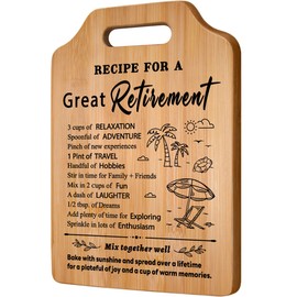 Gleevara Retirement Gifts for Women, Exquisite Bamboo Chopping Board Retirement Gifts, Happy Retirement Gifts for Women Men, Retirement Gift Ideas for Teacher
