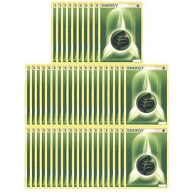Pokemon Cards - Lot of 50 Grass Energy Cards (Green)