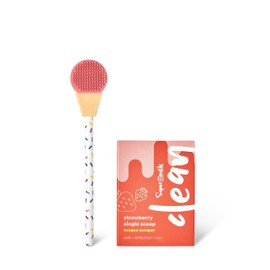 SuperMouth® Single Scoop Tongue Scraper for Toddlers & Kids Ages 2-5 – Dual-Sided Brush & Scraper Removes Odor-Causing Buildup, Fights Bad Breath, Gentle Easy-Grip Design, 3 Scents, Early Oral Care