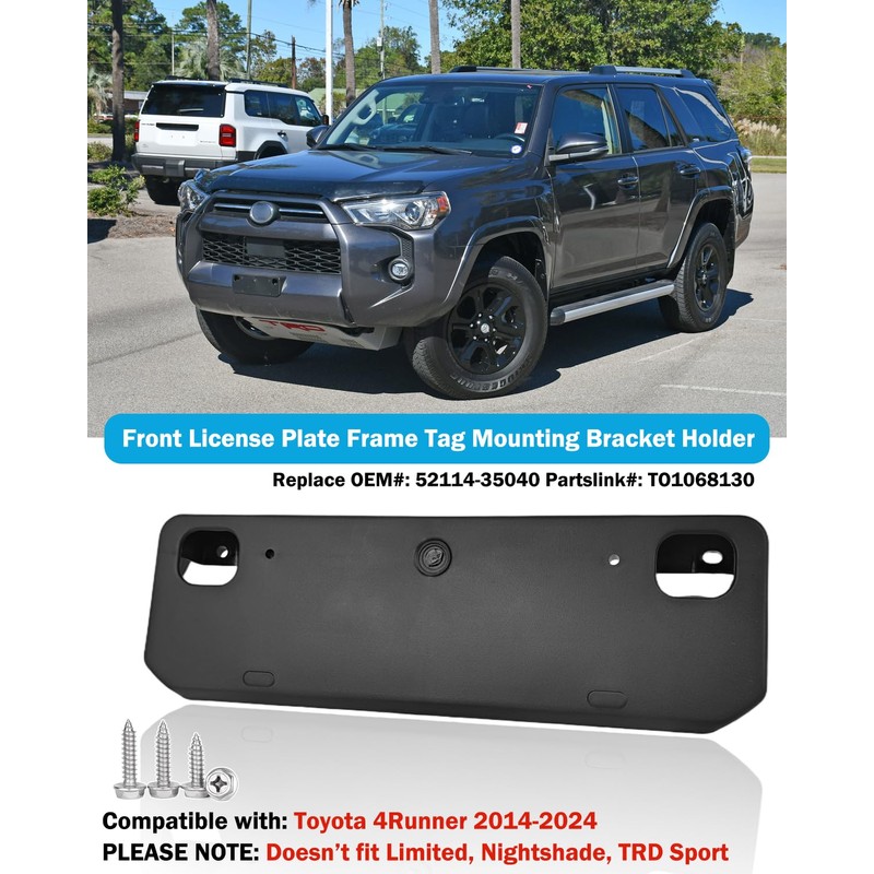 Wocch Front License Plate Frame for Toyota 4Runner 2014-2024 Front