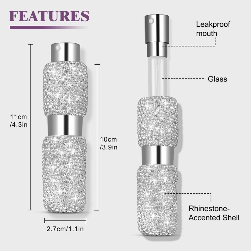 Shyshining Portable 8ML Perfume Travel Refillable Bottle, Travel Size Perfume