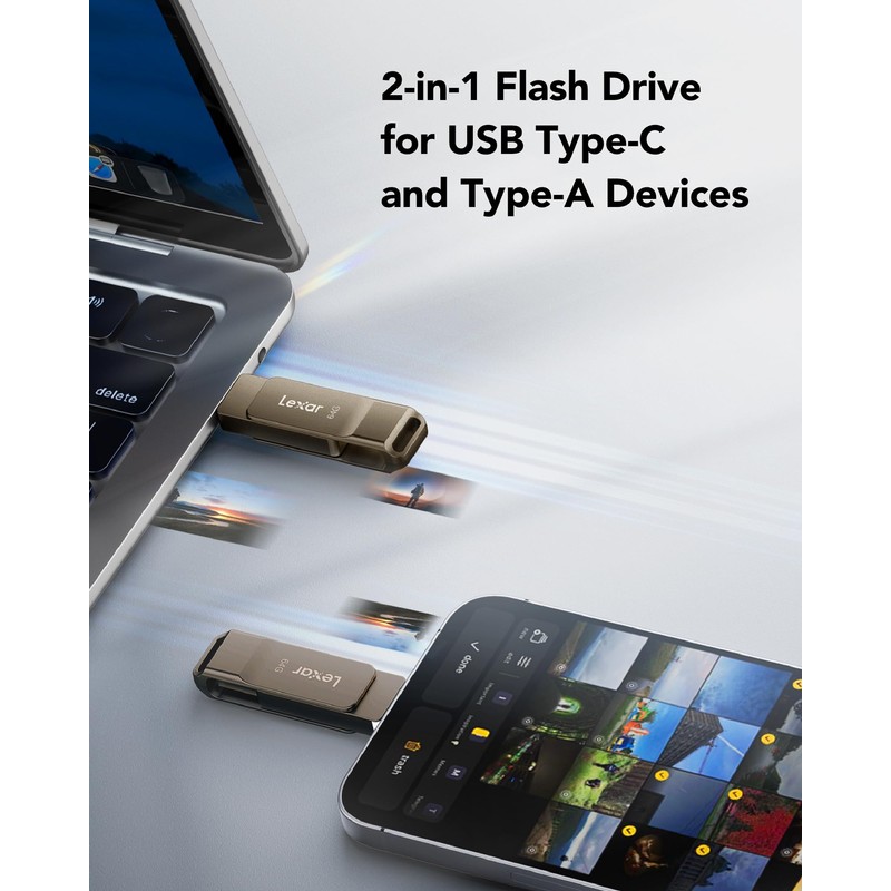 LexaLexar D40E 64 GB Dual USB Drive, Chiavetta USB Type