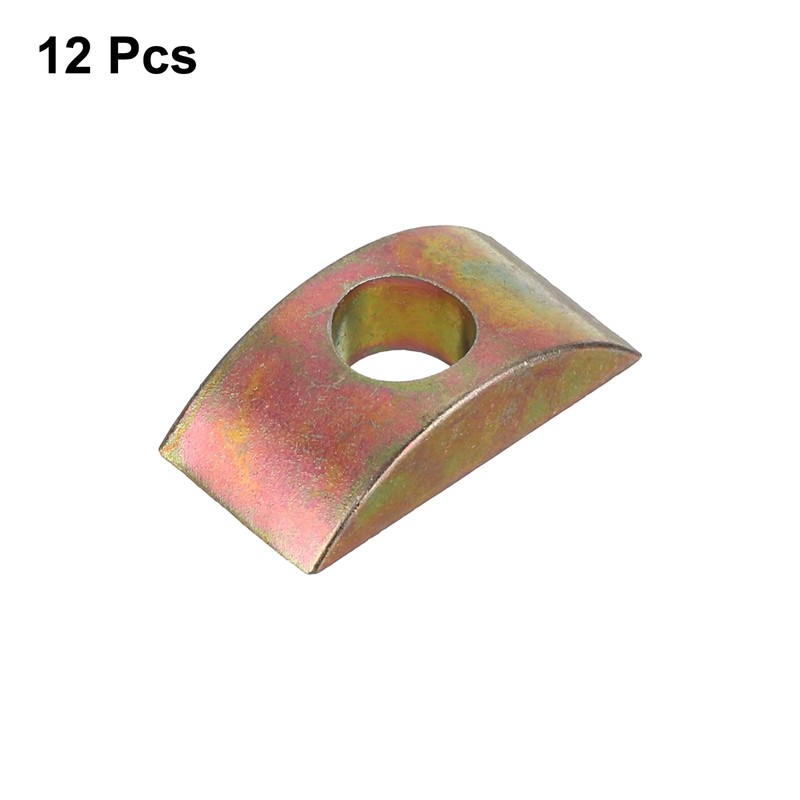 sourcing map M8 Half Moon Nuts Washers, 12 Pcs Iron
