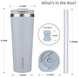 BJPKPK 26oz Stainless Steel Insulated Tumbler With lid And Straw Travel Coffee Thermal Tumblers Cup For Women And Men,Modern Blue