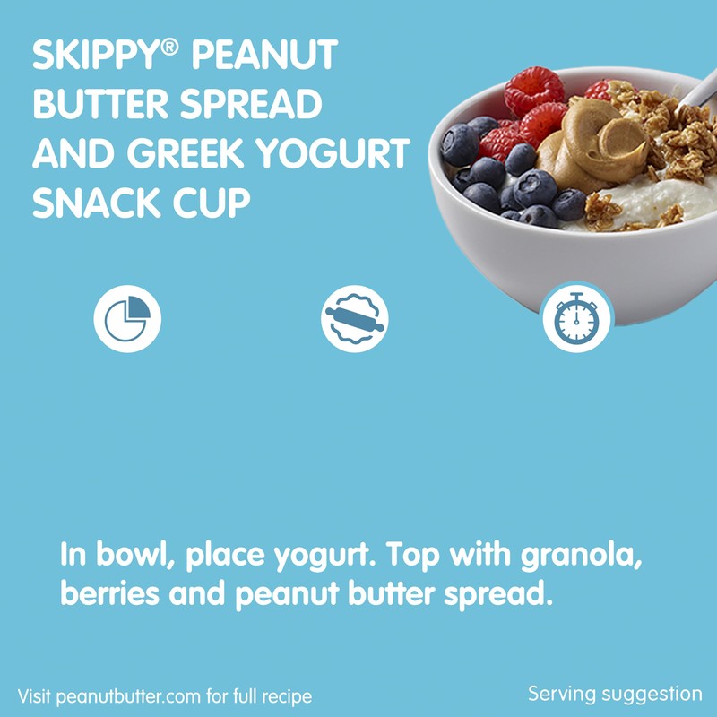 SKIPPY Natural Peanut Butter Spread, Creamy, 7 g protein per