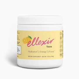 Ellexir Yuzu Electrolyte Hydration Powder - Natural Energy & Focus Formula with B-Vitamins & Caffeine for Workout Recovery & Daily Hydration - 4.2oz - Hydrating