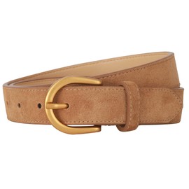 TILAFEYO Women's Suede Belt for Jeans Dresses Pants Fashion Ladies Genuine Leather Belt with Gold Buckle