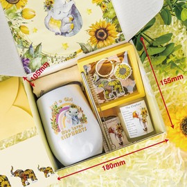 XUARU Elephant Gifts for Women, Sunflower Elephant Valentine's Day Gift Sets, Unique Birthday Gifts for Wife, Daughter, Best Friends, Teacher's Day, Wedding