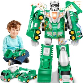 Laradola Toys for 3 4 5 6 Year Old Boys - Transform Robot Kids Toys Cars | STEM Building Toddler Toys for Ages 3+ | 5 in 1 Construction Toys Christmas Birthday Gifts for Boys Girls
