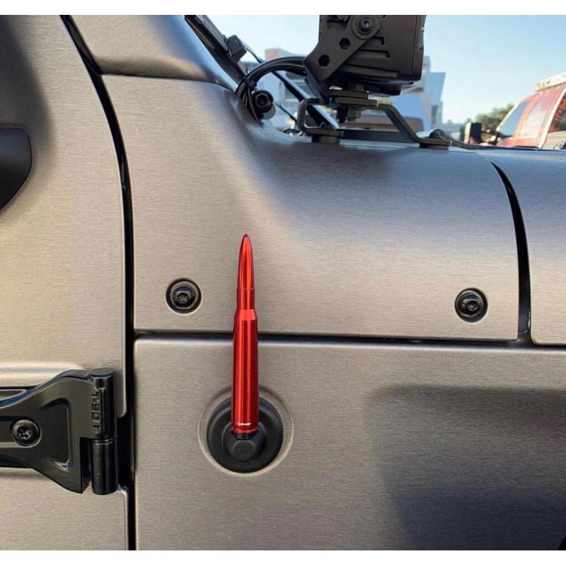 VMS RACING GLOSS WHITE TELESCOPIC 50 CAL BULLET AMMO ANTENNA