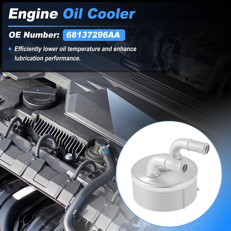HOPESPANNER 68137296AA Engine Oil Cooler Replacement for Fiat 500 1.4L