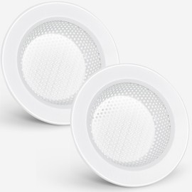 Retisee 2 Pcs Sink Strainer Stainless Steel Kitchen Sink Drain Strainer Basket Cover Mesh Hair Food Catcher, Large Wide Rim of 4.4 Diameter(Porcelain White)