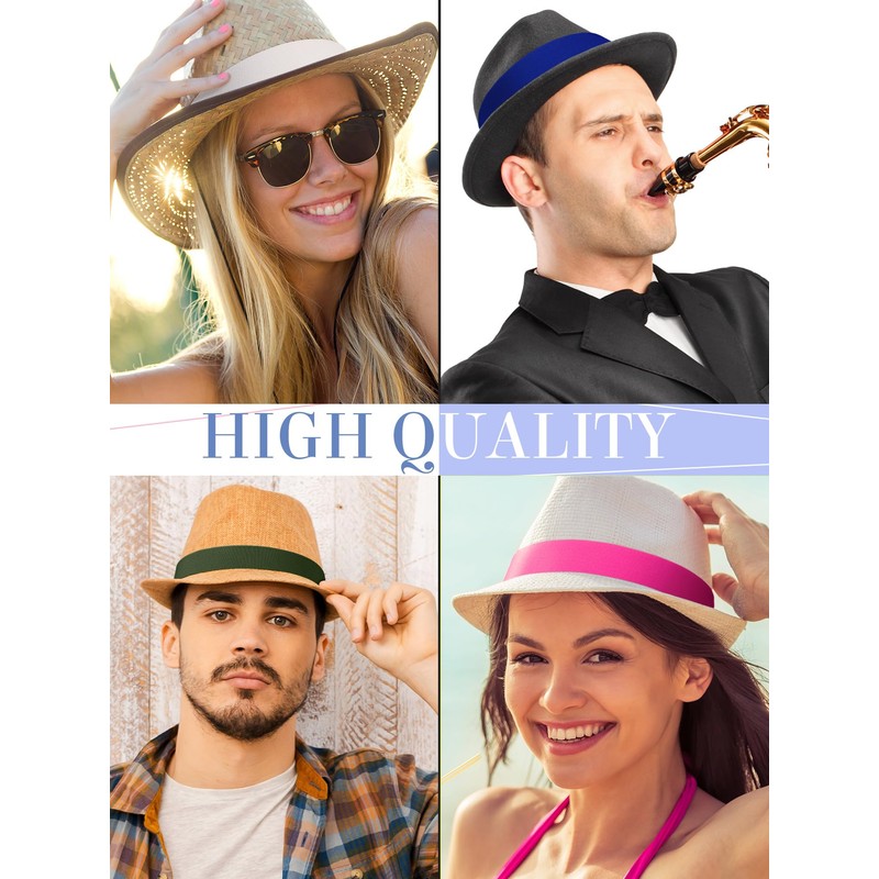 Liitrsh 15 Pcs Hat Band Stretchable Hat Band Ribbon Panama