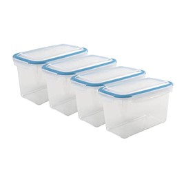 Kigima Food Storage Containers Freezer Containers 1.2 L Set of 4 with Click Closure Blue