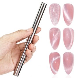 YECIRALA 1pcs Large Cylindrical Cat Eye Magnet For Nails Double-Head Nail Art Magnet Stick For Cat Eye Gel Nail Polish Magnet Grandient Designs Magnets Nail Art Manicure Tool For DIY Cat Eye Nails