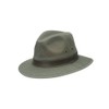 Dorfman Pacific Men's One-Piece Canvas Faux Leather-Trim Safari Hat,Olive,Medium