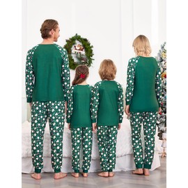 Ekouaer pijamas de navidad para familia 2023 Christmas Family Pajamas Sets Xmas Sleepwear Match Jogger Pants,PAT3,S