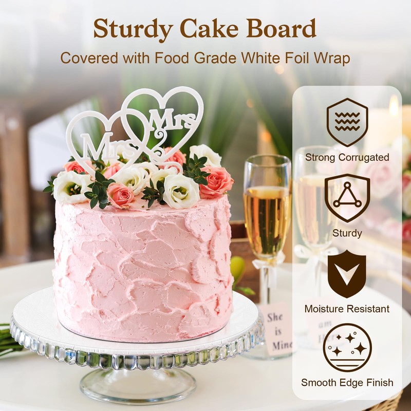 12 PCS Cake Boards 8 Inch Round, 8 Inch Cake