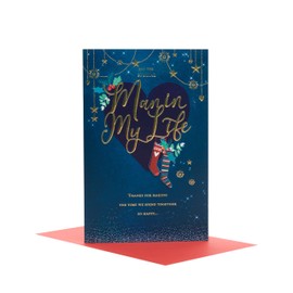 UK Greetings Christmas Card for the Special Man in My Life - Gold Lettering Design