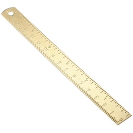 TEHAUX Metal Straight Edge Ruler, 6 Inch Ruler Metal Rulers 6" Straight Ruler Brass Ruler Measuring Ruler Metric Measurement Tool Scale Engraved Ruler for Math Geometry Stationery