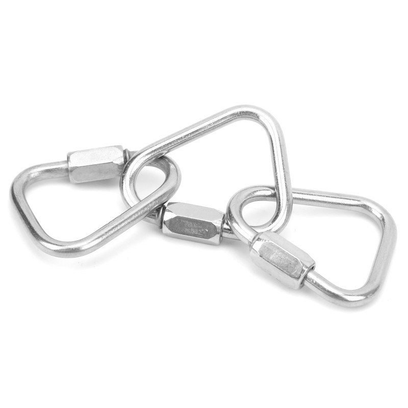 5pcs Triangle Locking Carabiner Stainless Steel Portable Easy to Carry