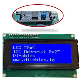 LCD 2004 I2C (TWI) 20x4 Display Module with Blue Backlight, Adjustable Contrast, Compatible with Arduino Uno R3 R4, ESP32, ESP8266, Raspberry Pi, Tutorials Included