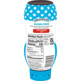 Smucker’s Sugar Free Strawberry Squeezable Jam, 16.5 Ounce (Pack of 12)