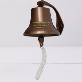 Handcrafted Brass Wall Hanging Bell – Vintage Decorative Door Bell for Home, Garden, Temple, or Outdoor Use – Loud Sound & Antique Finish – Includes Screws for Easy Installation