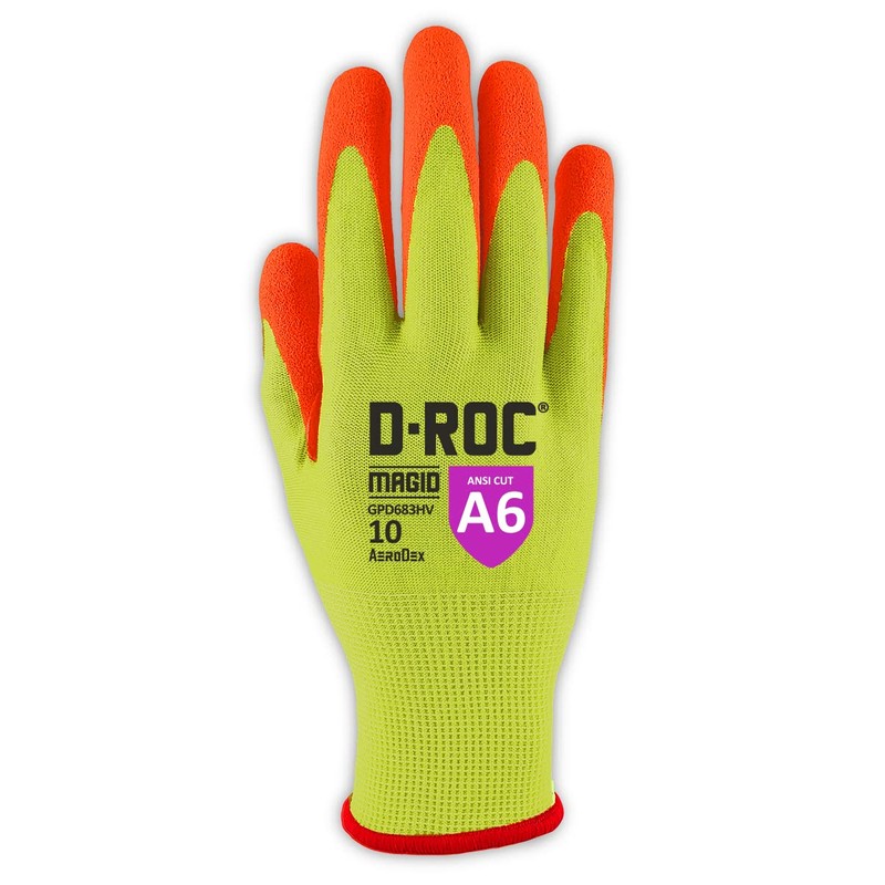 MAGID D-ROC AeroDex ANSI A6 VersaTek Grip Coated Work Glove,