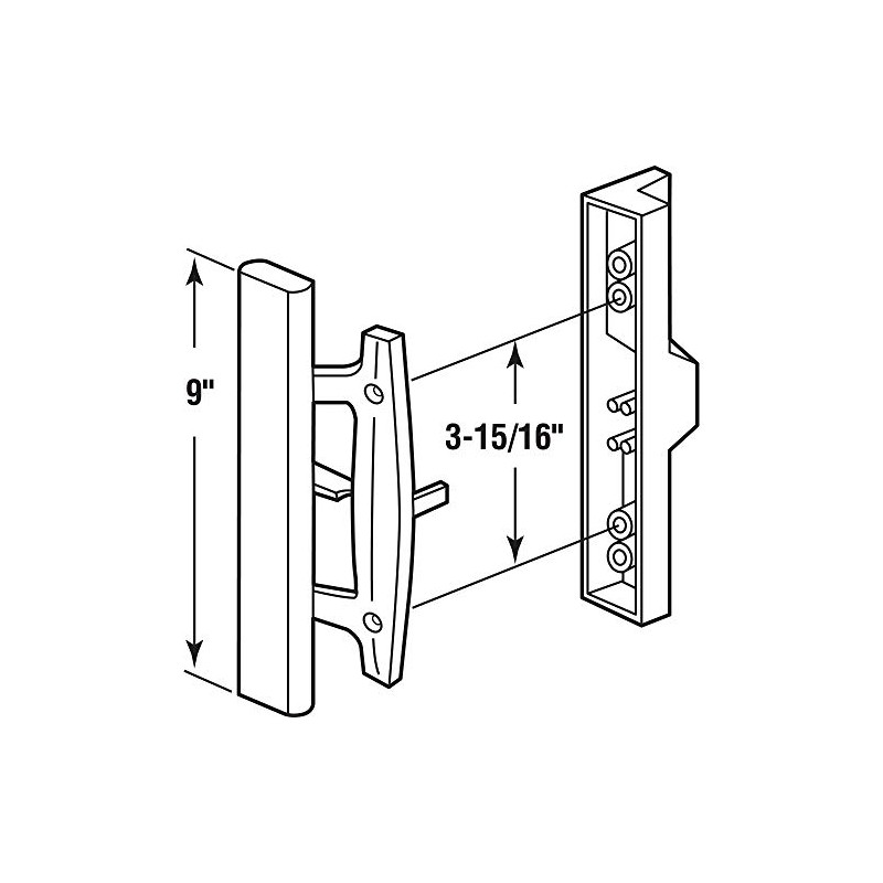 Prime-Line C 1315 Diecast, White, Mortise Style Handle with Outside