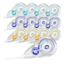 Uktunu White Out Correction Tape Easy to Use Applicator for Instant Corrections Tear-Resistant Tape Office or School Supplies, Note Taking, Marking, Crafting (Pack of 12, 14M*5mm)