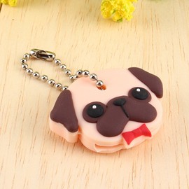 Key Cap Cover, Pug Key Identifier Caps Cartoon Keychain Pendant for House Key Label Tags