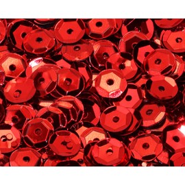 Penta Angel Loose Sequins 4000Pcs 6mm Round Embroidery Craft Sequins Cup Iridescent Spangles for Sewing Christmas Decoration (Red)