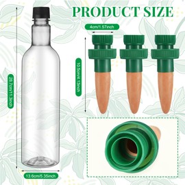 SiliFine 8 Set Plant Watering Devices Include Self Watering Spikes and 26 oz Plastic Bottles Plant Waterer Devices with Adjustable Control Valve Switch Indoor Outdoor (Clear)