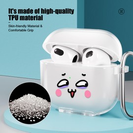 CasurvivePro AirPods 4 Case, Clear TPU Case with Cartoon Patterns, Earphone Accessories to Prevent Scratches, Friction, with Hook, for Daily Use and Travel
