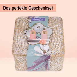 Accentra Geschenkset Frauen BATHING RITUALS in schönem Korb, 4tlg. Badeset Geschenk mit Duschgel, Schaumbad, Seife & Netzschwamm – Wellness Set für Frauen & Mädchen Duft: Magnolia & Wildflower