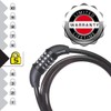 Master Lock 8119EURD, Fahrradkabelschloss mit Zahlenschloss, 1,5-m-Kabel, schwarz