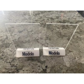4" x 6" Clear Acrylic Sign Holders - Vertical Table Tent 10 Pack Modelo