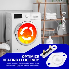 8577274 Dryer Thermistor and 3392519 Dryer Thermal Fuse Replacement Kit by BlueStars - Compatible with Whirlpool & Kenmore Dryers - Replaces AP6013514 PS11746740 AP6008325 3388651 PS11741460