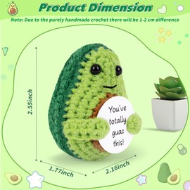 Maziky Funny Positive Avocado Mini Crochet Avocado with Positive Affirmations Cards for Inspirational Novelty Gifts and Party Decorations