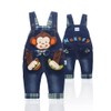 KIDSCOOL SPACE Baby Boy Girl Jean Overalls,Toddler Denim 3D Monkey