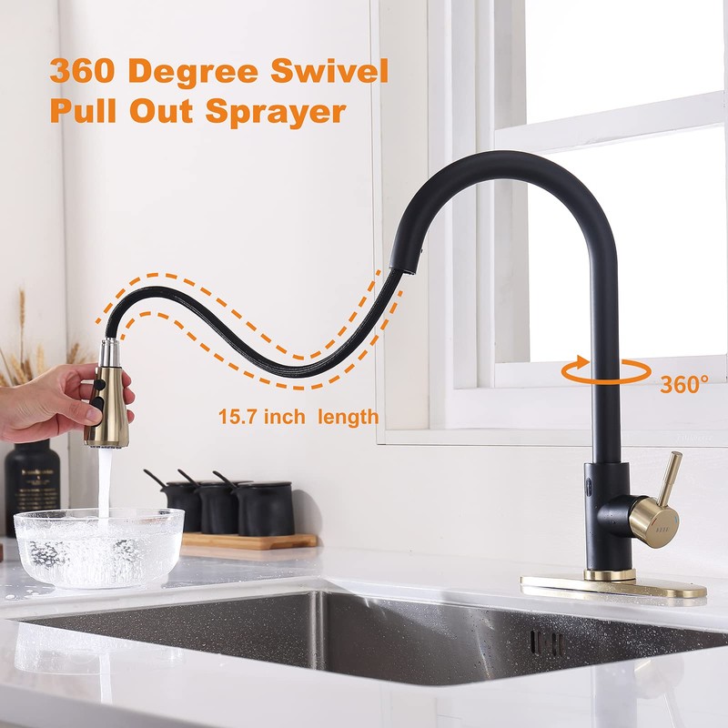 Touchless Faucet with Pull Down Sprayer, Motion Sensor & Soap