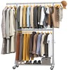 100% Stainless Steel Heavy Duty Clothes Rack Load 860LBS, Rolling