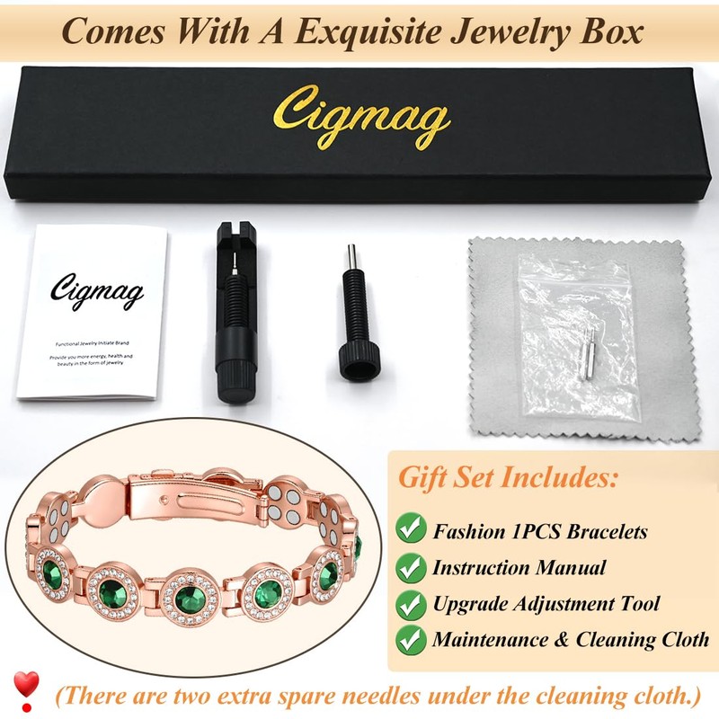 Copper Magnetic Bracelet for Women 3800 Gauss Magnets Pure Copper