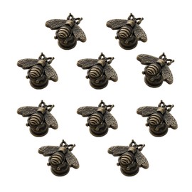 XFJYMXDM 10 PCS Brass Bee Knobs Gold Bee Shape Hardware Knobs for Cabinets Bee Shape Cabinet Knob, for Dressers, Nightstands, Closets