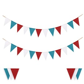 Laipuke Bunting Outdoor Pack of 2 Rainbow Bunting Bunting Garland – 12 Pieces Bunting / Each Garland