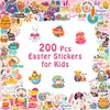 Cerlaza Easter Basket Essentials, 200 Pcs Easter Stickers for Kids