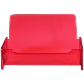 Beauticom 12 High Graded Acrylic Plastic Business Name Card Holder Display Stand Desktop - Red