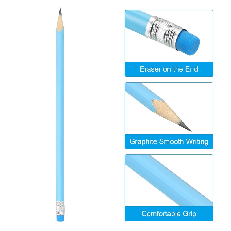 PATIKIL Round Pencils, 24 Pack HB Graphite Pencils with Eraser